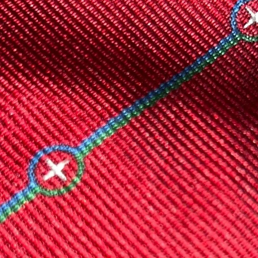 Gucci for citibank Italy red green blue cross stripe 100% silk Italian mens TIE
